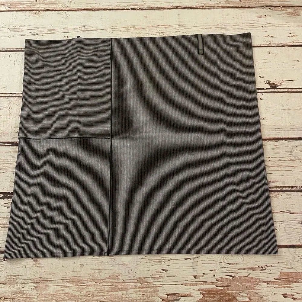 LULULEMON Vinyasa Infinity Scarf Wrap Zip Up Tonka‎ Stripe Heather Gray Gold